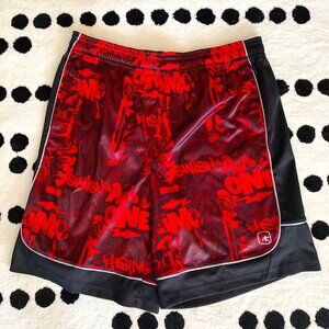 And1 Y2K Graffiti Print Basketball Baggy Athletic Shorts